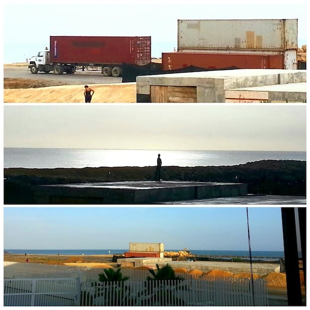 A split image showing one side with a busy port with cargo ships and containers and the other showing a factory floor with workers. This illustrates the trade regulations impacting manufacturing and shipping.