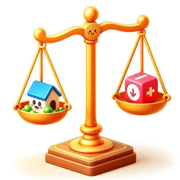 A visual representation of a seesaw balanced with 