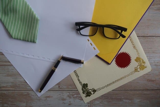 A close-up photo of documents related to the trade agreement, lying on a desk with a pen and a pair of glasses. The documents are official-looking, with government seals and signatures visible.