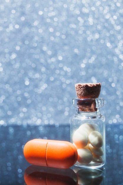 A close-up shot of prescription medication bottles with a gavel in the background, symbolizing the negotiation of drug prices. The lighting is soft and emphasizes the importance of the scene.