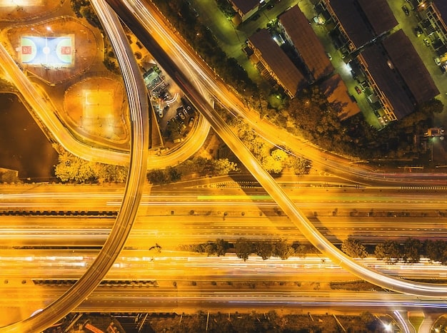 A collage showing various infrastructure projects, such as modernized highways, high-speed rail lines, and renewable energy facilities, symbolizing the strategic investments aimed at boosting economic growth and addressing the national debt.