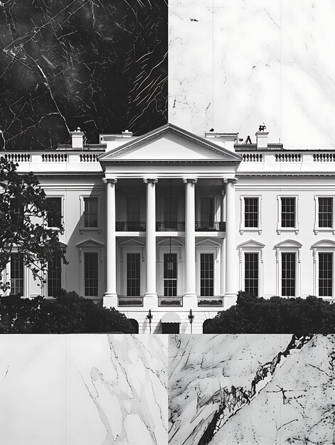 A split image showing a graph trending downwards on one side and the White House press secretary addressing reporters on the other. The image represents the link between market performance and government response.