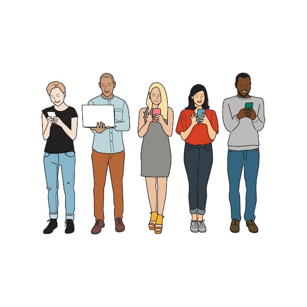An illustration of diverse people standing in line, each wearing a digital badge symbolizing Social Security benefits, representing unity in public support. The background shows a blurred image of the Capitol Building, symbolizing the importance of legislation and policy-making in this effort