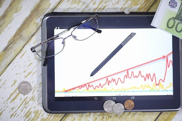 A line graph showing the projected future revenue of the government based on current tax policies, along with a dotted line representing an alternative scenario where tax rates are adjusted.
