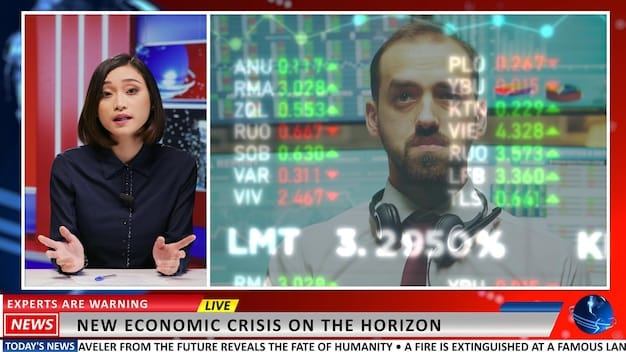 A close-up of a news broadcast screen displaying a quote from the President about inflation, juxtaposed with statistical graphs of recent CPI data.