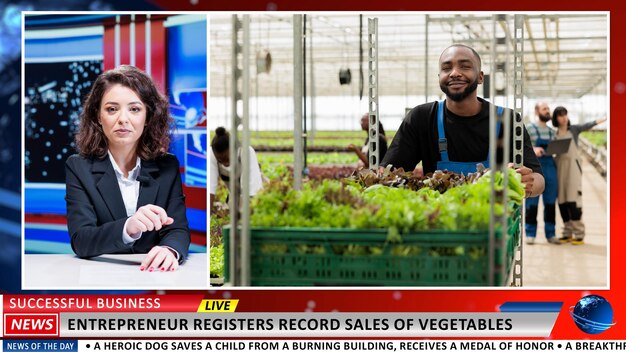 A split screen image showing two scenarios: on one side, a small business owner smiling and pointing to a growing sales chart, and on the other side, a stressed business owner looking at a pile of invoices. This visual represents the potential positive and negative impacts of the president's policies.