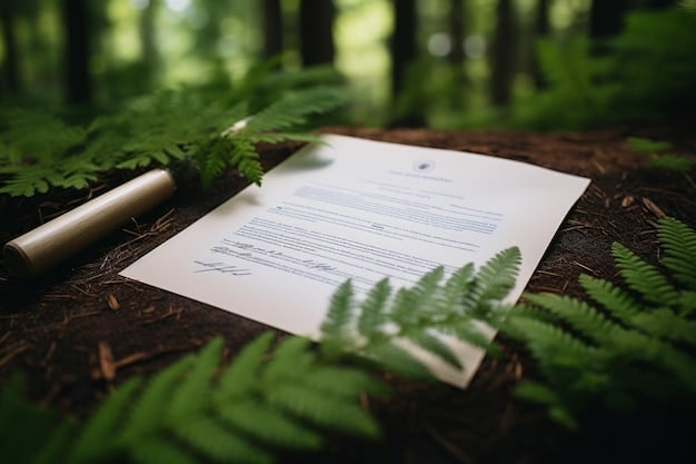 A close-up of a trade agreement document with signatures, highlighting the legal and official nature of the USMCA. A pen rests on the document, symbolizing the act of signing and implementing the agreement. Focus on the official seal or emblem of the agreement to emphasize its authority.