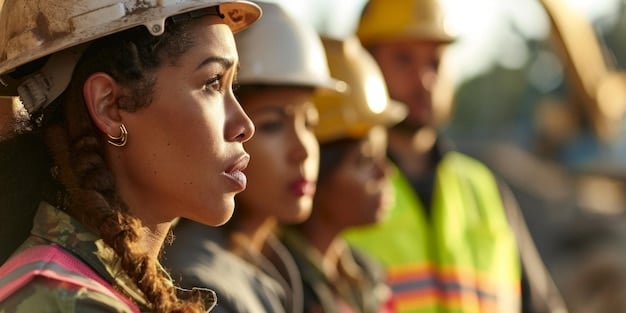 A construction site with a diverse workforce, illustrating the impact of immigration policies on labor-intensive industries.